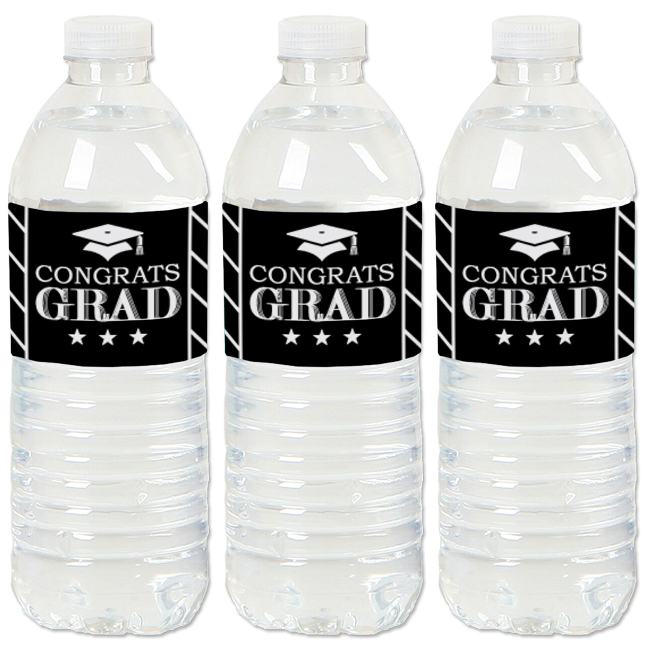 Big Dot of Happiness Graduation Cheers - Graduation Party Water Bottle Sticker Labels - Set of 20